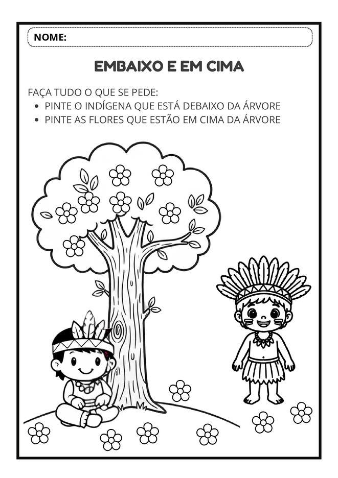 Atividades dia dos povos indigenas infantil para imprimir para imprimir página 2